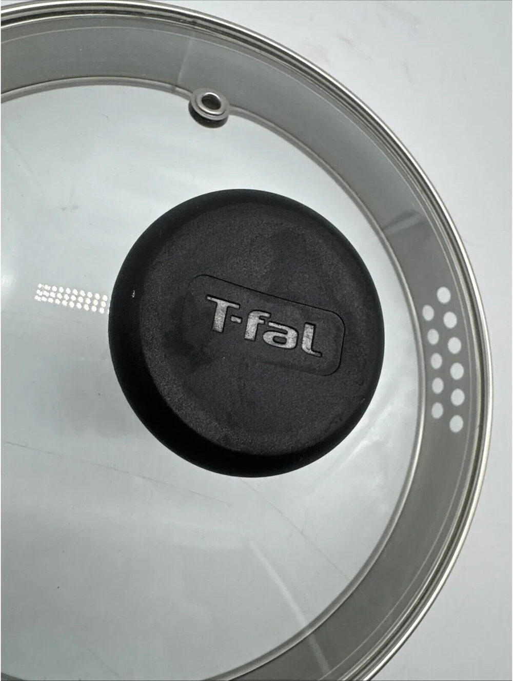 T-Fal Replacement Lid Vented Strainer Glass 8 Inch Outer Diameter, 7 3/4 Inner